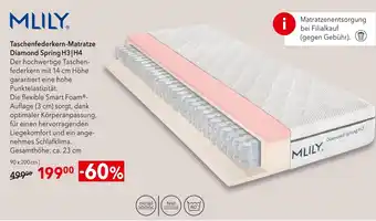 Matratzen Concord Mlily taschenfederkern-matratze diamond spring h3 | h4 Angebot