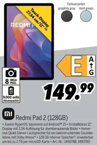 MEDIMAX Redmi Pad 2 (128GB) Angebot