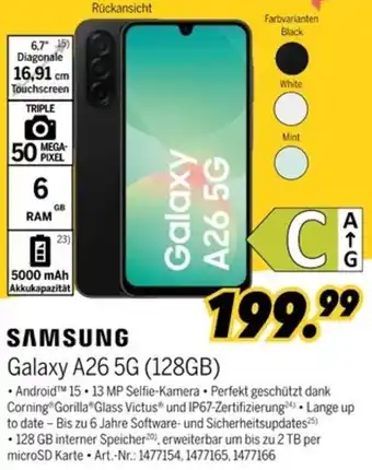 MEDIMAX SAMSUNG Galaxy A26 5G (128GB) Angebot