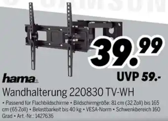 MEDIMAX hama Wandhalterung 220830 TV-WH Angebot