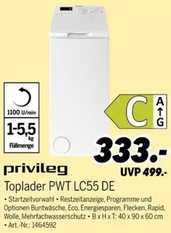 MEDIMAX privileg Toplader PWT LC55 DE Angebot