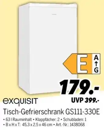 MEDIMAX exquisit Tisch-Gefrierschrank GS111-330E Angebot