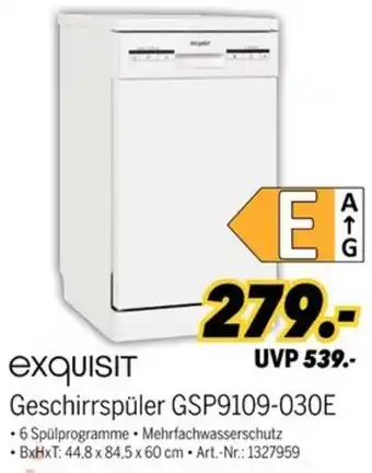 MEDIMAX Exquisit Geschirrspüler GSP9109-030E Angebot