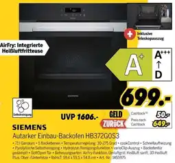 MEDIMAX SIEMENS Autarker Einbau-Backofen HB372G0S3 Angebot