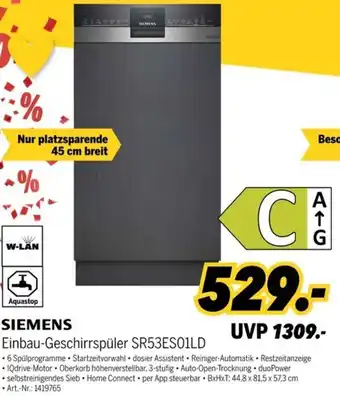 MEDIMAX SIEMENS Einbau-Geschirrspüler SR53ES01LD Angebot