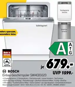 MEDIMAX BOSCH Einbau-Geschirrspüler SMI4EBS02D Angebot