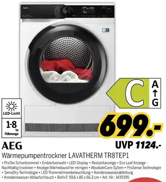 MEDIMAX AEG Wärmepumpentrockner LAVATHERM TR8TEP1 Angebot