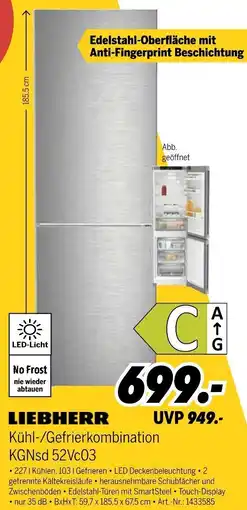 MEDIMAX LIEBHERR Kühl-/Gefrierkombination KGNsd 52Vc03 Angebot