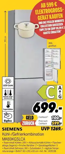 MEDIMAX SIEMENS Kühl-/Gefrierkombination MK69KGSLCA Angebot