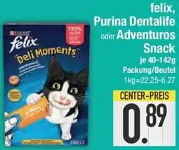 E-Center felix, Purina Dentalife oder Adventuros Snack Angebot