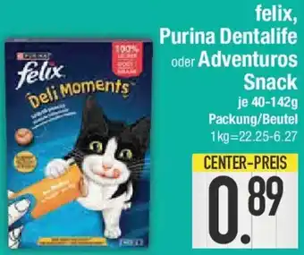 E-Center felix, Purina Dentalife oder Adventuros Snack Angebot