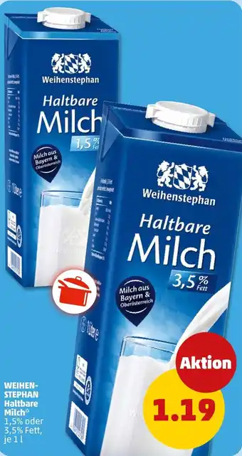 PENNY WEIHENSTEPHAN Haltbare Milch Angebot