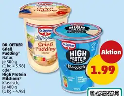 PENNY DR. OETKER Grieß Pudding oder High Protein Milchreis Angebot