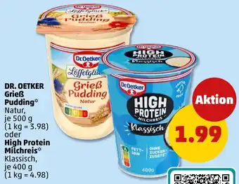 PENNY DR. OETKER Grieß Pudding oder High Protein Milchreis Angebot