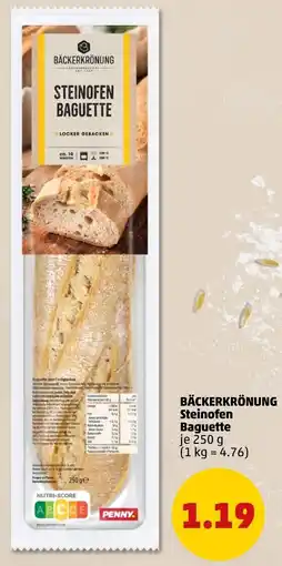PENNY BÄCKERKRÖNUNG Steinofen Baguette Angebot