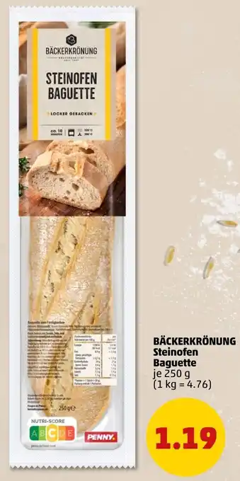 PENNY BÄCKERKRÖNUNG Steinofen Baguette Angebot