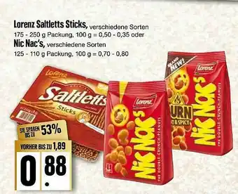 Edeka Lorenz Saltletts Sticks, Oder Nic Nac's Angebot