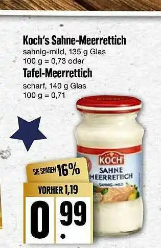 Edeka Koch's Sahne-meerrettich Oder Tafel-meerrettich Angebot