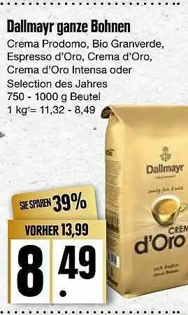 Edeka Dallmayr Ganze Bohnen Angebot