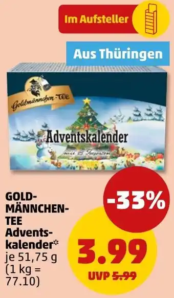 PENNY GOLDMÄNNCHEN- TEE Adventskalender Angebot