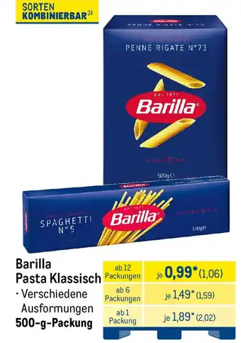 METRO Barilla Pasta Klassisch Angebot