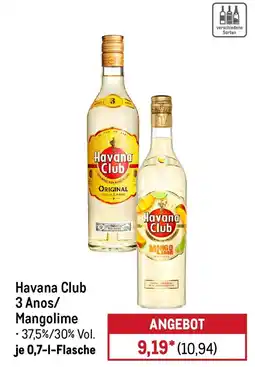 METRO Havana Club 3 Anos/ Mangolime Angebot