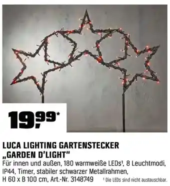 OBI LUCA LIGHTING GARTENSTECKER ,,GARDEN D'LIGHT" Angebot