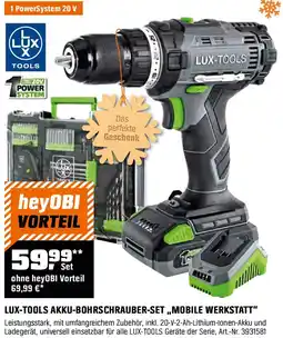 OBI LUX-TOOLS AKKU-BOHRSCHRAUBER-SET,,MOBILE WERKSTATT" Angebot