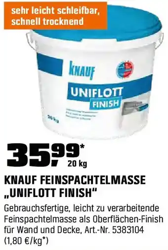 OBI KNAUF FEINSPACHTELMASSE ,,UNIFLOTT FINISH" Angebot