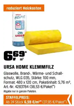 OBI URSA HOME KLEMMFILZ Angebot