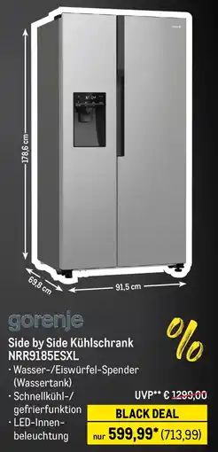 METRO gorenje Side by Side Kühlschrank NRR9185ESXL Angebot