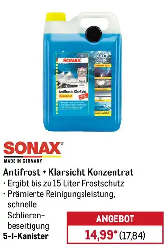 METRO SONAX AntiFrost+Klarsicht Konzentrat Angebot