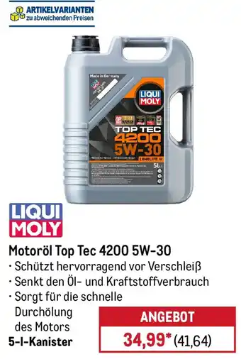 METRO LIQUI MOLY Motoröl Top Tec 4200 5W-30 Angebot
