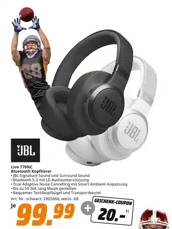 MediaMarkt Jbl live 770nc bluetooth kopfhörer schwarz Angebot