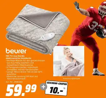 MediaMarkt Beurer hd 75 cosy nordic elektronische heizdecke Angebot