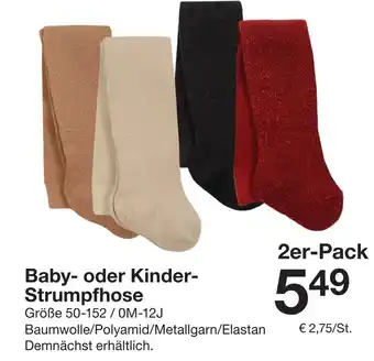 Zeeman Baby- oder Kinder- Strumpfhose 2er-Pack Angebot