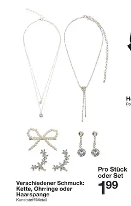 Zeeman Verschiedener Schmuck: Kette, Ohrringe oder Haarspange Angebot