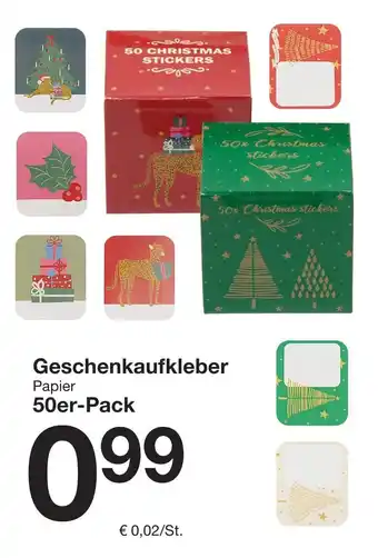 Zeeman Geschenkaufkleber Angebot