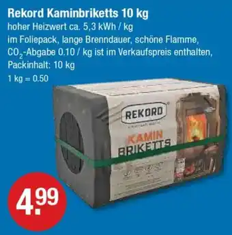 V Markt Rekord Kaminbriketts 10 kg Angebot