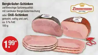 V Markt Zimmermann Bergkräuter-Schinken oder Chili-Schinken Angebot