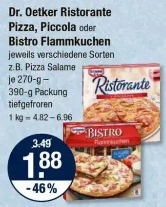 V Markt Dr. Oetker Ristorante Pizza, Piccola oder Bistro Flammkuchen Angebot