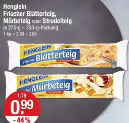 V Markt Henglein Frischer Blätterteig, Mürbeteig oder Strudelteig Angebot