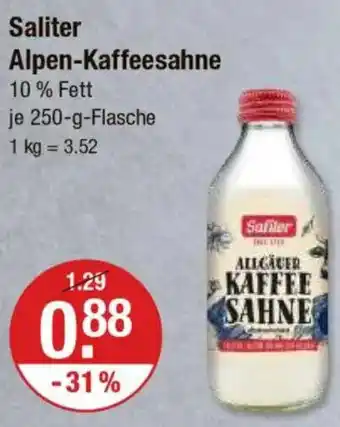V Markt Saliter Alpen-Kaffeesahne Angebot
