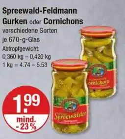 V Markt Spreewald-Feldmann Gurken oder Cornichons Angebot