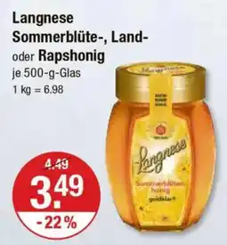 V Markt Langnese Sommerblüte-, Land- oder Rapshonig Angebot