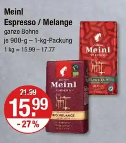 V Markt Meinl Espresso / Melange Angebot