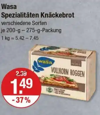 V Markt Wasa Spezialitäten Knäckebrot Angebot