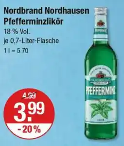 V Markt Nordbrand Nordhausen Pfefferminzlikör Angebot