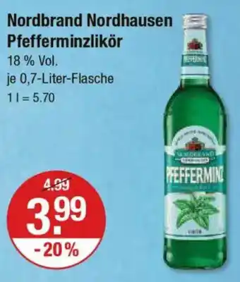 V Markt Nordbrand Nordhausen Pfefferminzlikör Angebot
