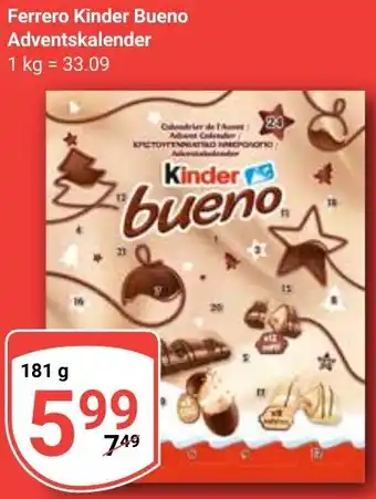 Globus Ferrero Kinder Bueno Adventskalender Angebot